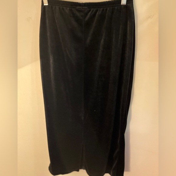 Gloria Vanderbilt Velour Vintage Lined Midi Bodycon Black Skirt S - Picture 7 of 8